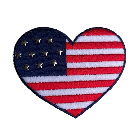 Hildie & Joe Other - HP! Any 2/$10 Iron On American Flag Heart